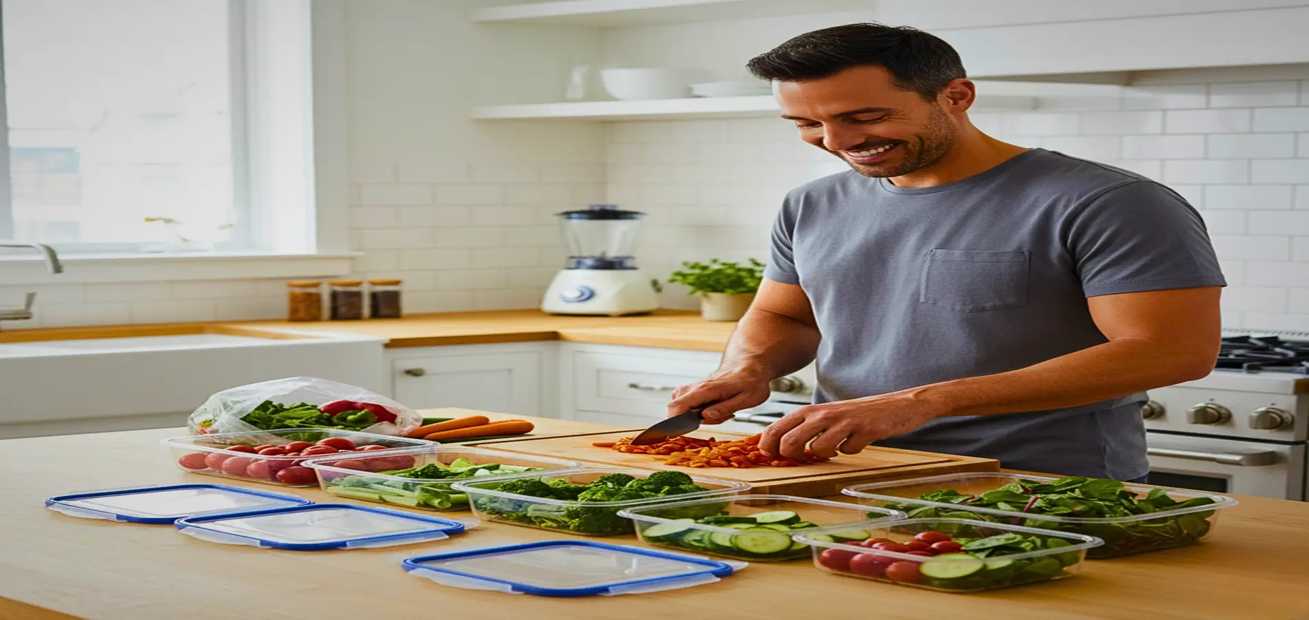 Adultos saudáveis preparando uma refeição