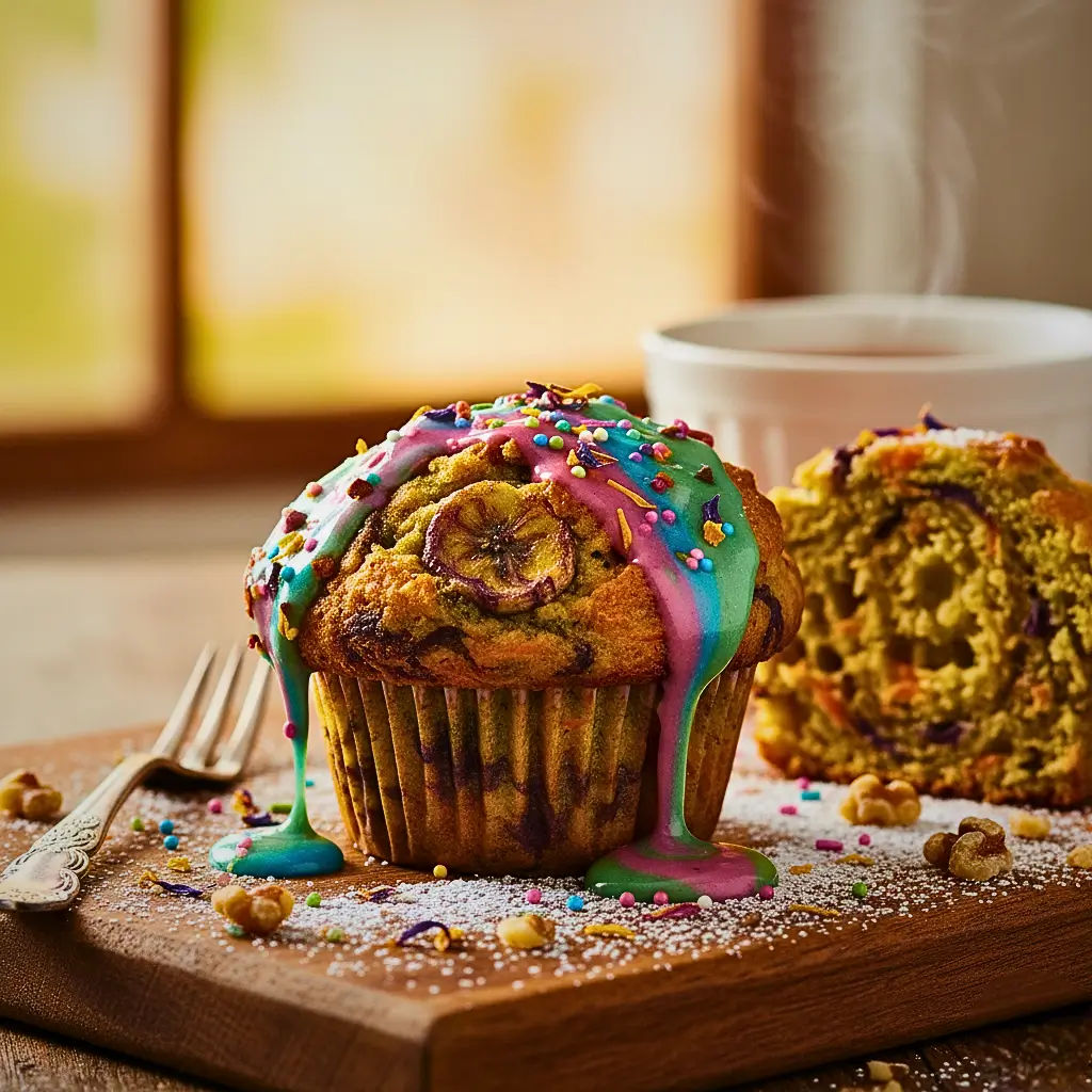 Muffin de casca de banana e cenoura